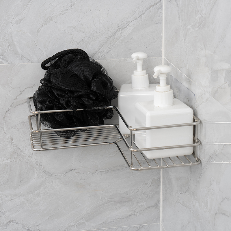 SUS304 Stainless Steel Corner Shower Caddy na may Pandikit