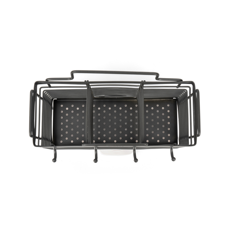 3-Compartment Dish Drying Rack na may Lalagyan ng Utensil