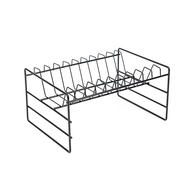 Itim na Multifunctional Sink Storage Rack para sa mga Utensil