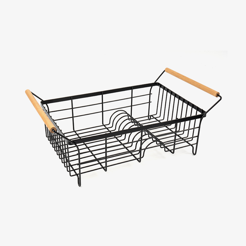 Stainless Steel Dish Drying Rack na may Cutlery Holder at Drainboard