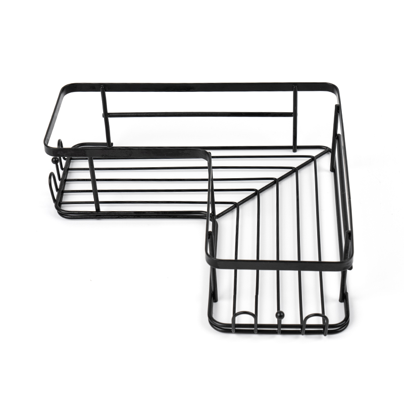 Black Corner Shower Caddy na Nakakabit sa Wall Stainless Steel