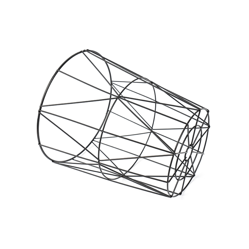 Black Round Wire Mesh Trash Can para sa Opisina at Silid-tulugan