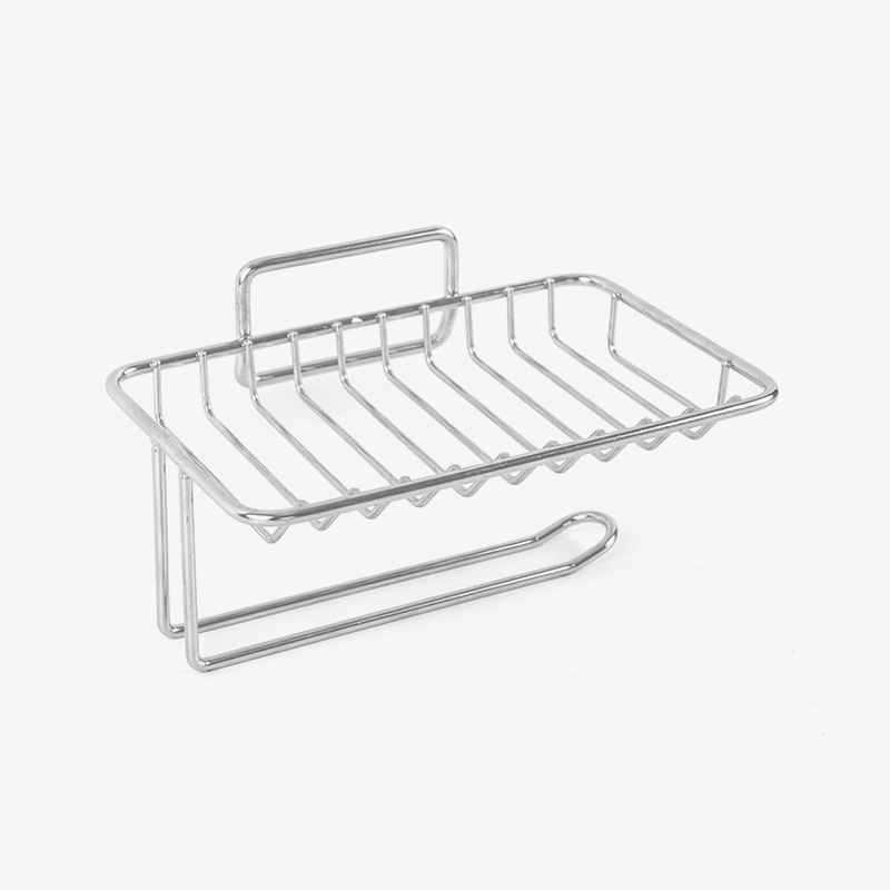 Ceramic Soap Dish na may Self-Drainage at Stainless Steel Stand