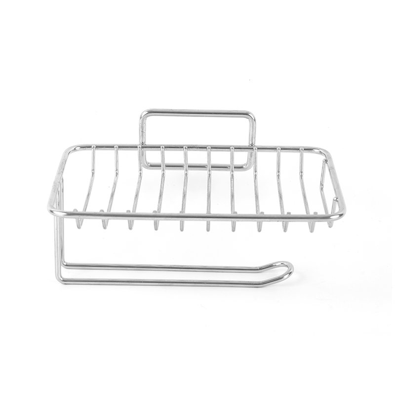 Ceramic Soap Dish na may Self-Drainage at Stainless Steel Stand