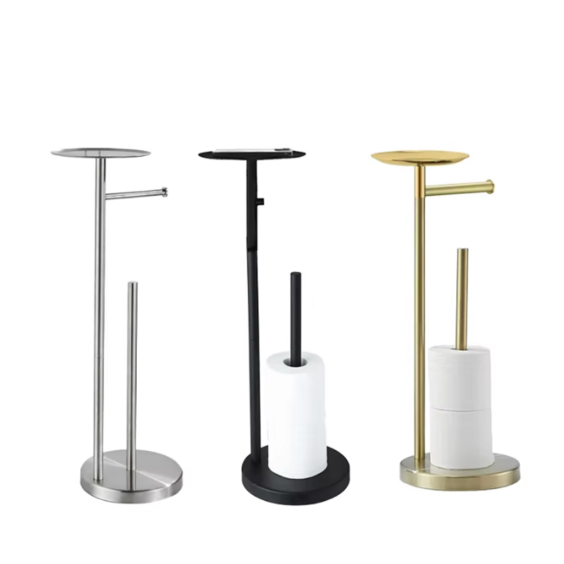 Freestanding Toilet Paper Holder na may Storage Shelf