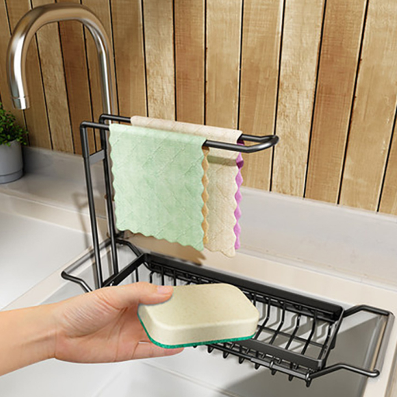 2-in-1 Sink Storage Rack at Sponge Holder Organizer