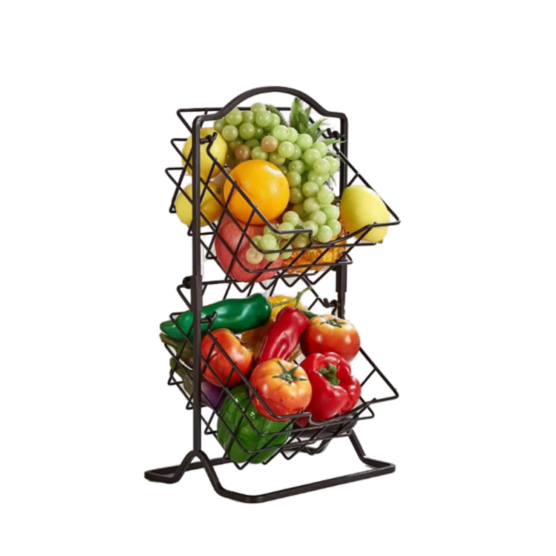 2-Tier Metal Fruit Basket para sa Kitchen Counter